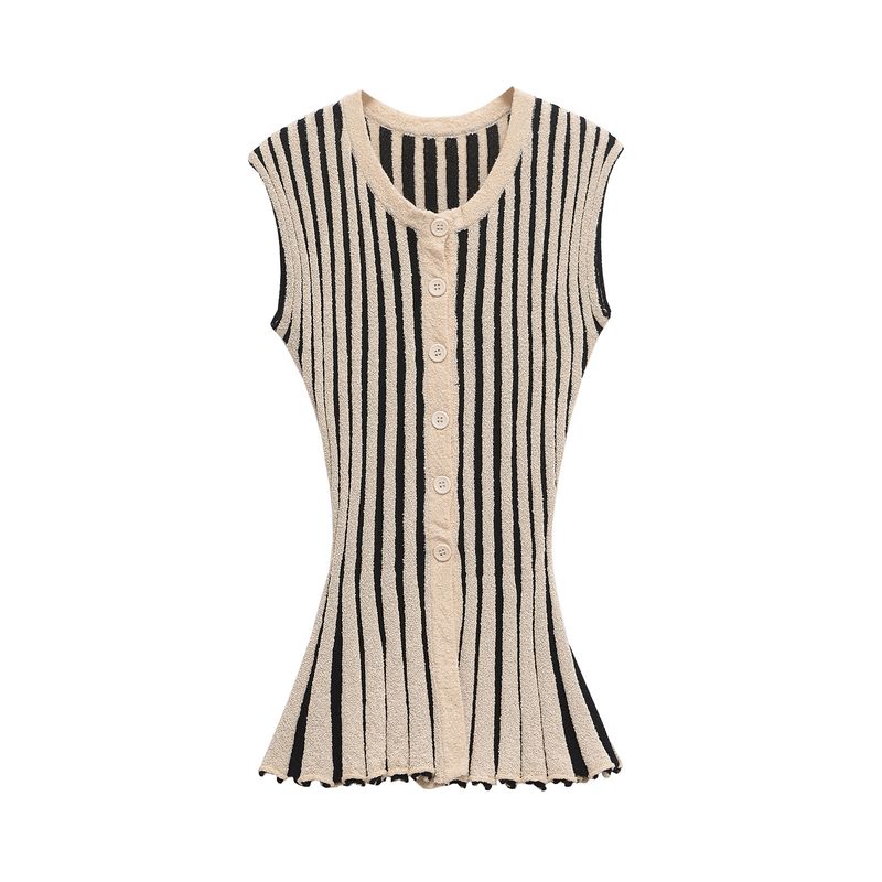 Kaslead New Arrival Women's Clothing Fashion Style Fashion Stripes Sleeveless Top and Trousers 8779154 8779189