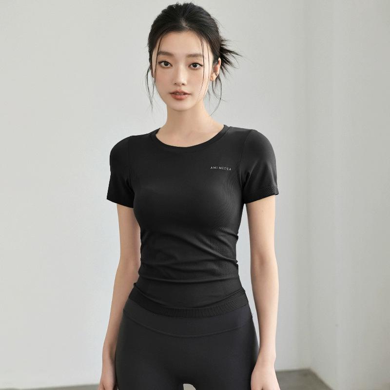 Damen Sommer Schnelltrocknend Slim Fit Sport Yoga Top