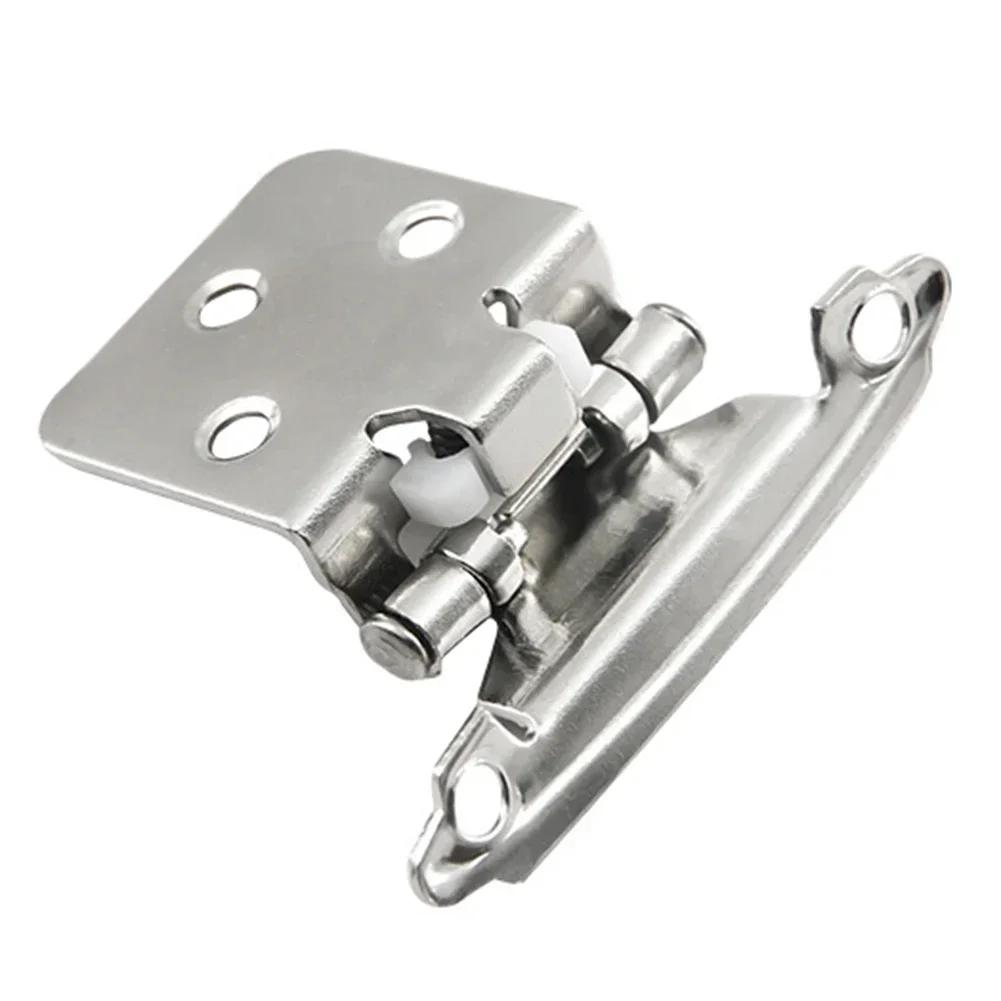 2pcs Cabinet Hinges Overlay Self Closing Face Mount Cupboard Door Hinge Hydraulic Buffer Spring Hinge Furniture Hardware