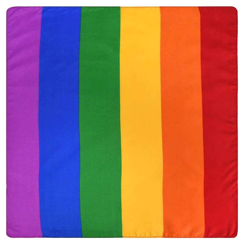 Trendy Style Rainbow Pocket Square Scarf Bandana Headband Wristband Neck Tie for Gay Lesbian Pride Festival Parade