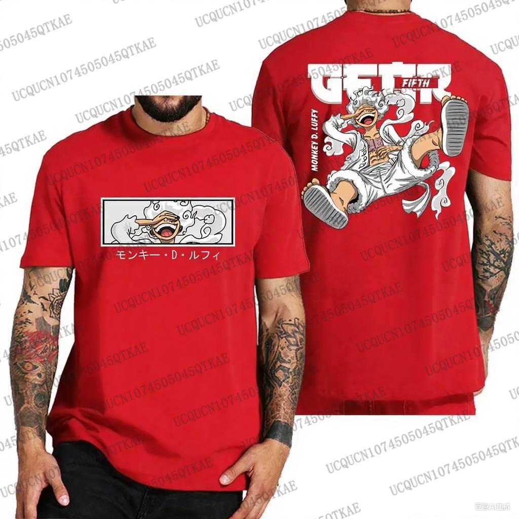 2025 Hot Japanes One Piece Cotton Luffy Tshirt Men Breathable Cotton TShirt Summer Women Men Oversize Cosplay Tshirt Men Clothes