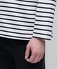 MUSINSA STANDARD Striped Boat Neck Long Sleeve T-Shirt [Ivory/Black]