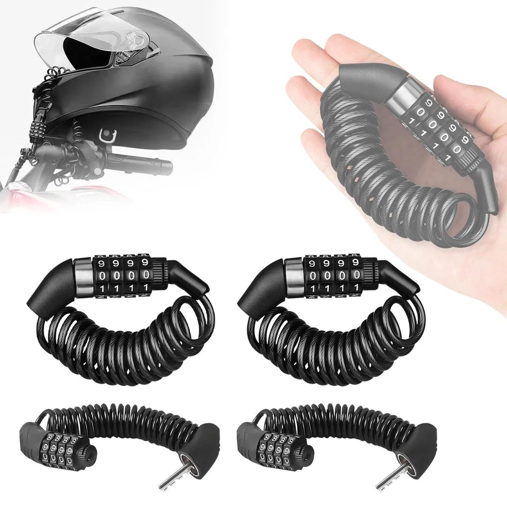 1PCS Mini Portable Bicycle Lock Stretchable Rope Password Helmet Lock Mountain Bike Backpack Luggage Anti-thef Locks Accessories