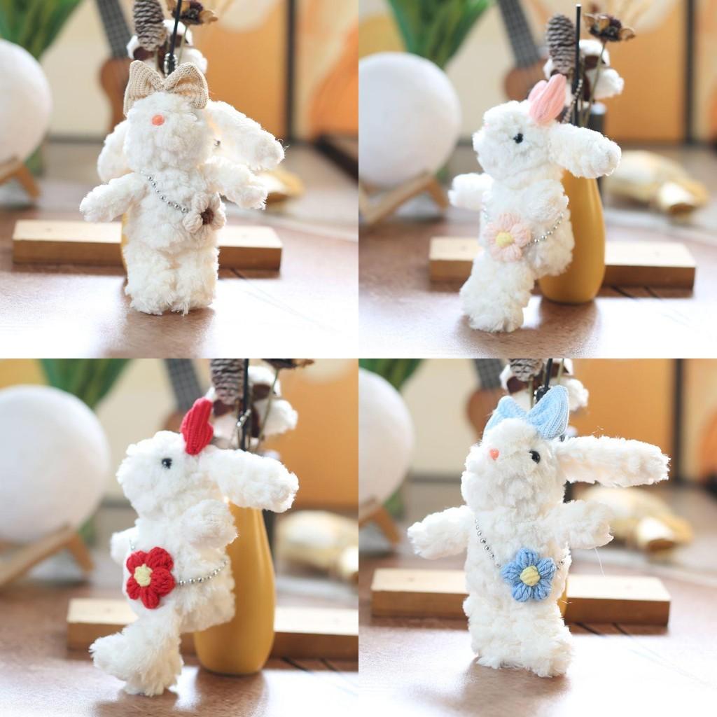 Cute Rabbit Plush Doll Stuffed Animal Keychain Bag Charm Gift For Girls Kids