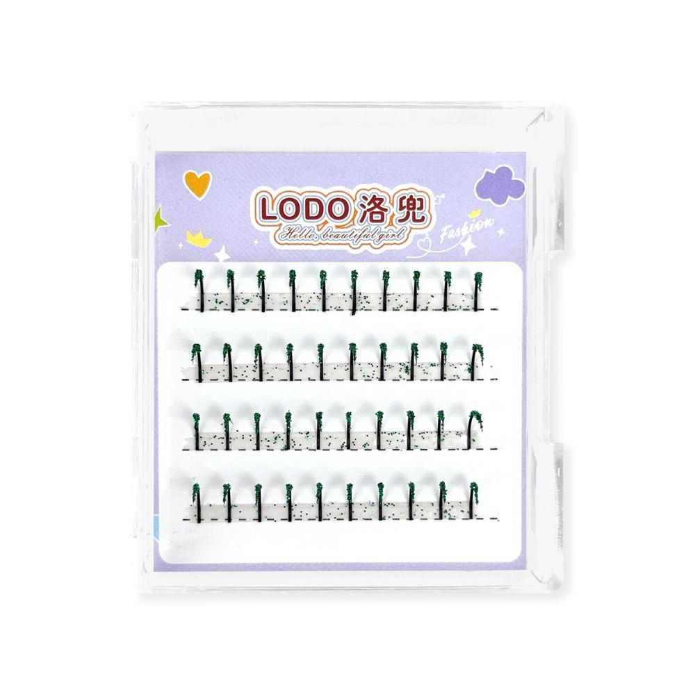

Green Color Shiny Lashes 11-13mm Glitter Eyelash New Colorful False Eyelashes DIY