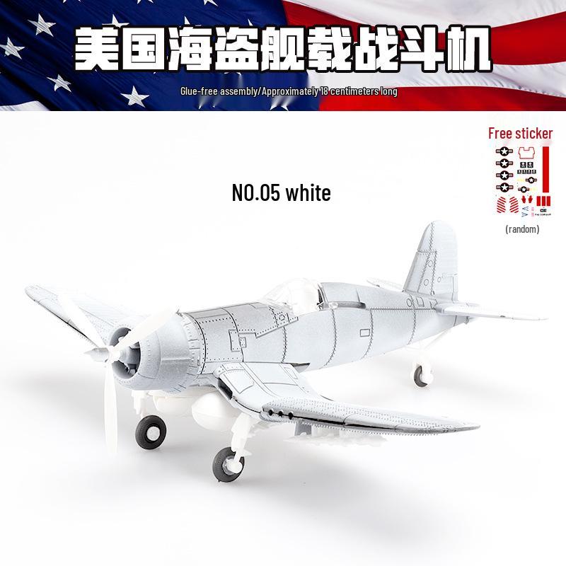 1/48 Scale WWII Corsair & Spitfire Fighter Aircraft Model Kit - 4D Assembly for Boys, Military Collection Ornament (30 Variations)