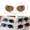 2PCS Korean Retro Metal Oval Frame Women's Sunglasses Men's Small Frame UV Resistant Glasses Outdoor Sunshade Glasses