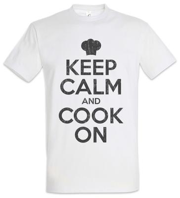 Bleib ruhig und koch weiter Herren T-Shirt Herren Damen T-Shirts Spitzenkoch Koch Küche Kochen Sterne