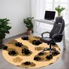 1pc Paw Prints Office Round Rug, Non-slip, Soft and Durable Office Rug for Interior Decoration, Perfect for Office, Beautiful Decoration Yy260323044