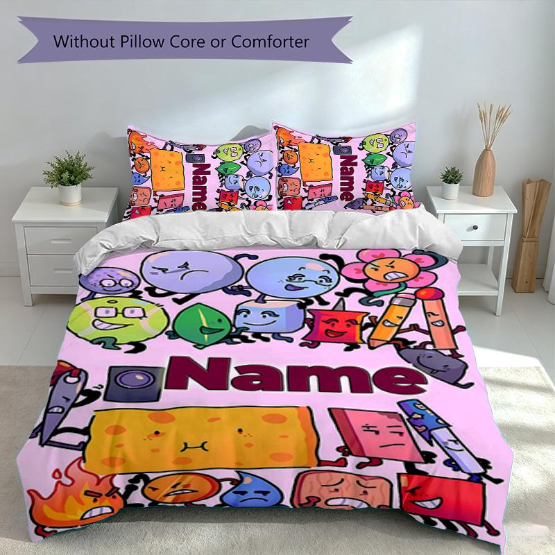 3pcs Custom Name Nanimate Insanity Bedding Set,Includes 1 Duvet Cover and 2 Pillowcases,All-season Bedroom Decor