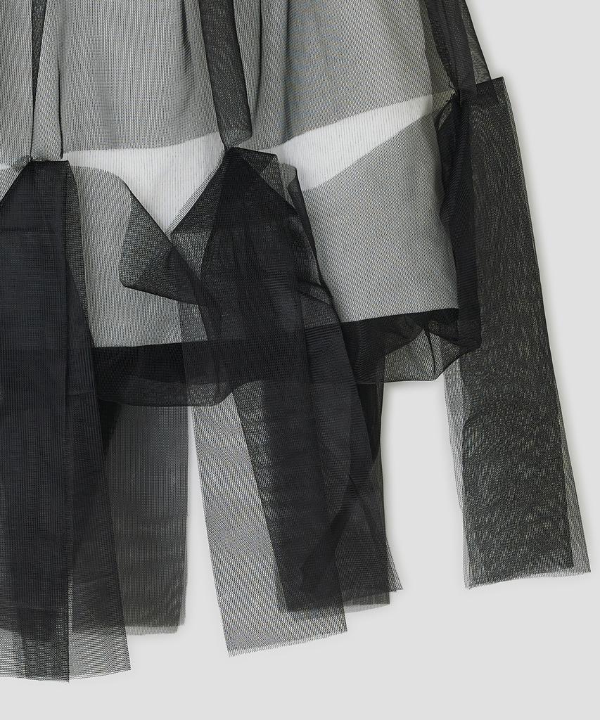 Taibseobiseu Mesh Layered Puff Skirt [Black]