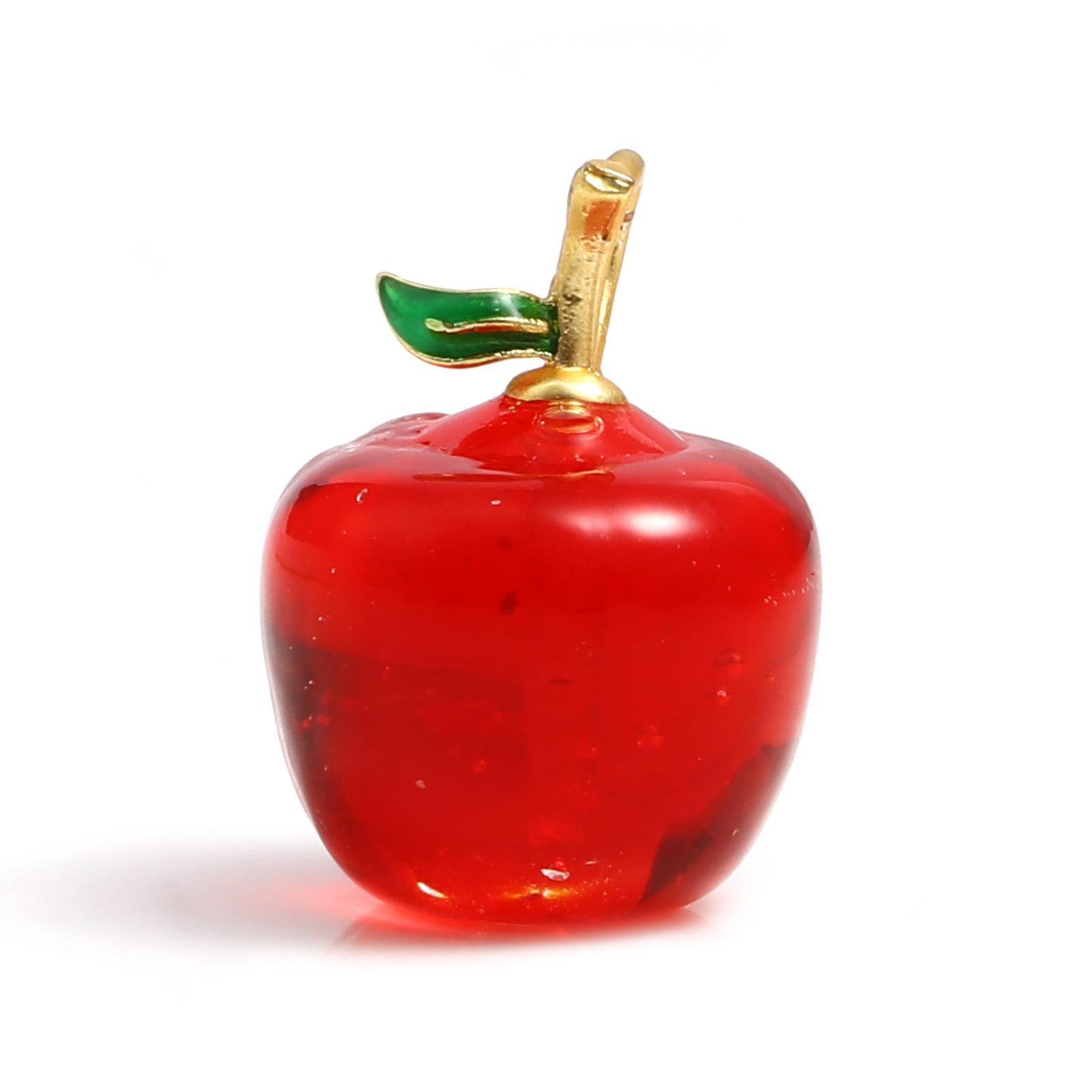 

2PCs 3D Fruit Charms Pendant Apple Style Colorful Pendant For Necklace DIY Pendant Anklet Earrings Necklace DIY Making Findings