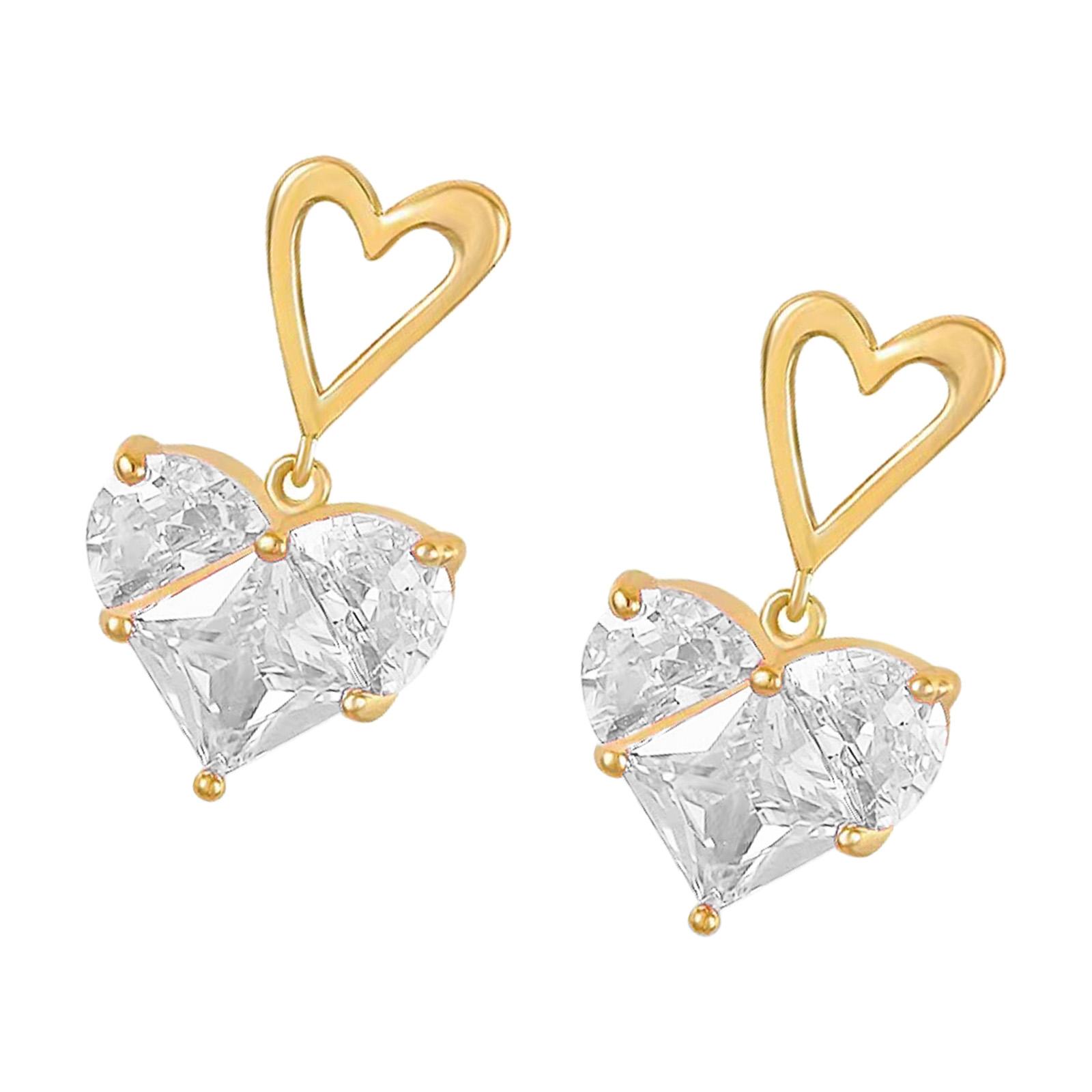

Fashionable Zircon Heart Earrings Crafted from Sturdy Alloy Materials for Everyday Elegant and Uniaue Styles Wear