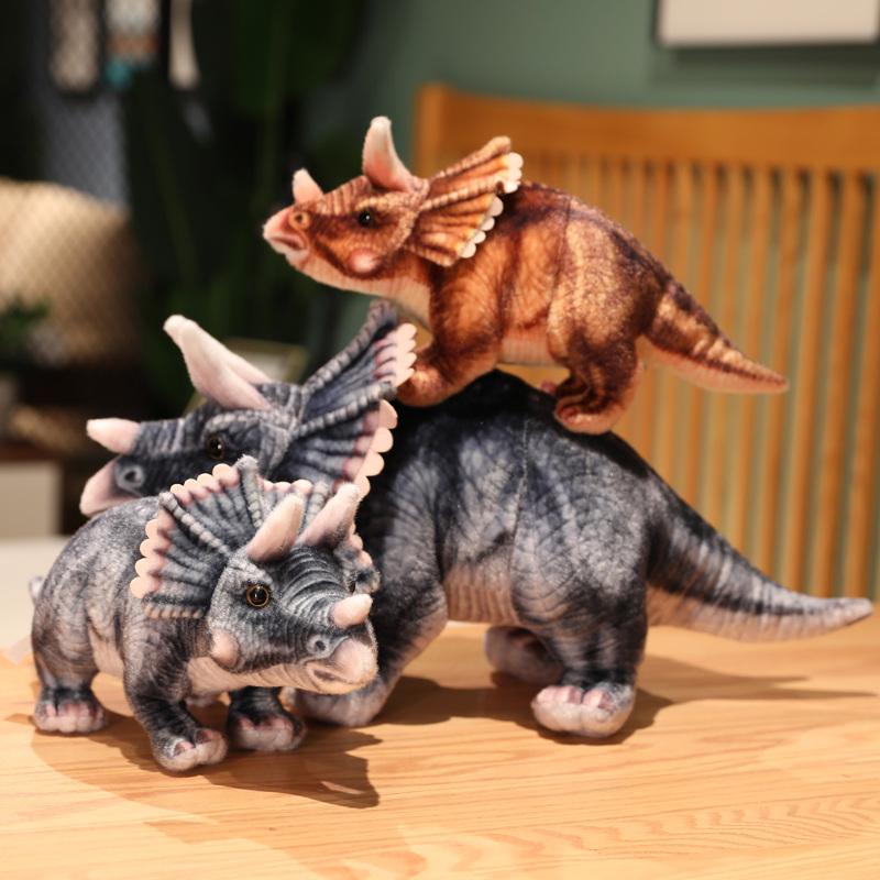 32-46cm Peluche Creativo Morbido Triceratopo Giocattolo di Peluche Simulazione Bambola Dinosauro Giocattolo Ripieno Bambini Ragazzo Giocattoli Dinosauri Regali di Compleanno