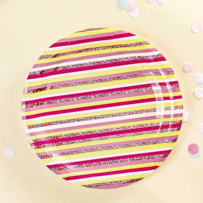 OIMG Gold Stamped Disposable Paper Plates
