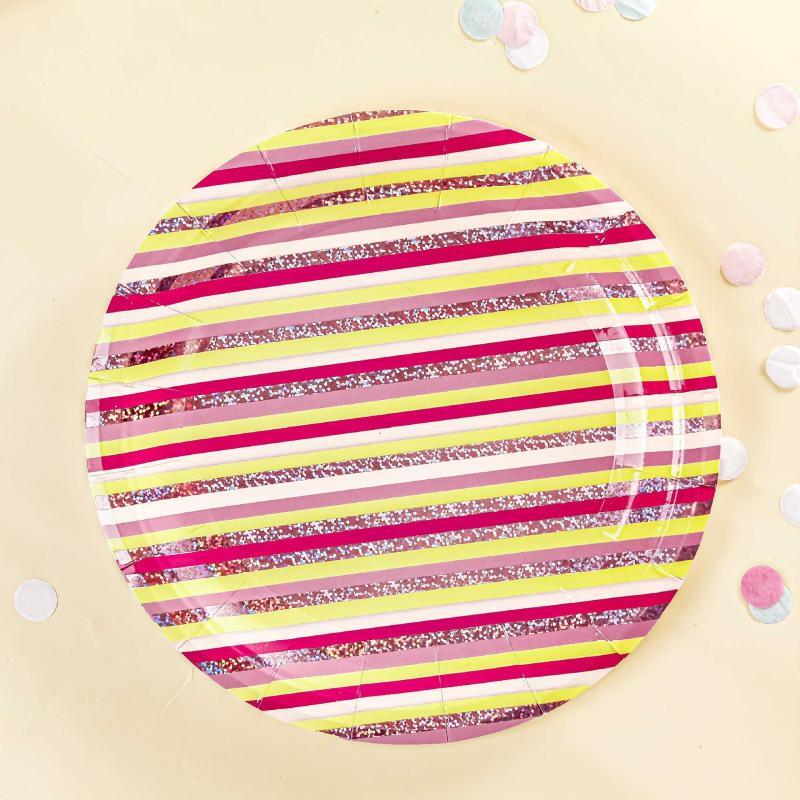 OIMG Gold Stamped Disposable Paper Plates