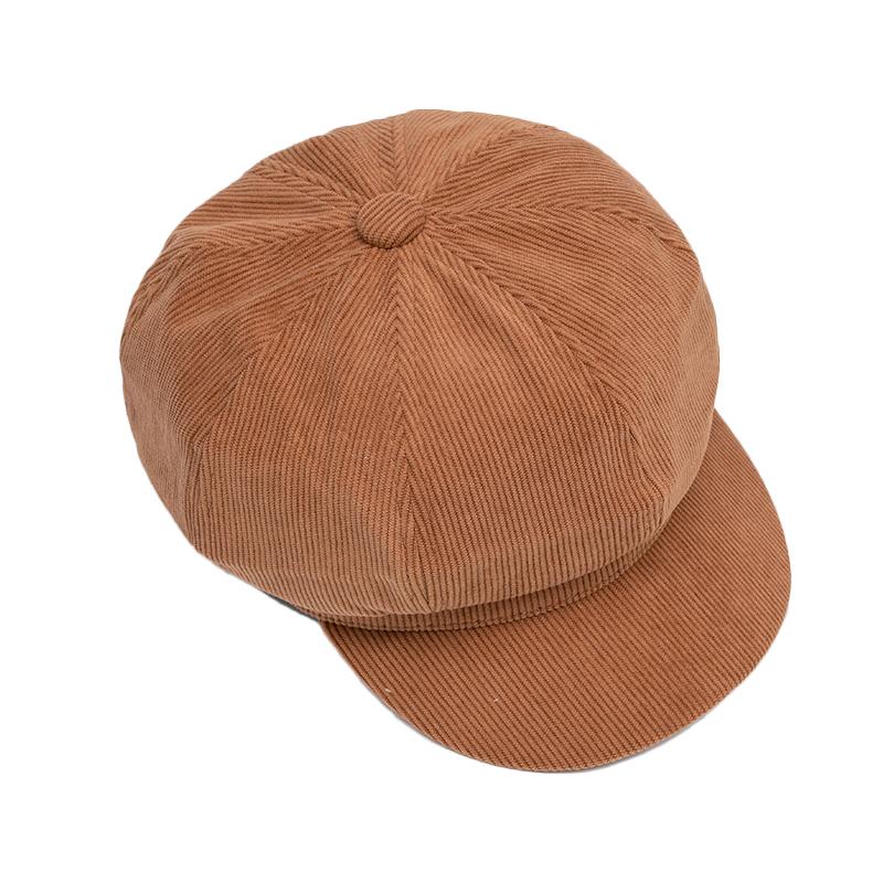 Autumn Winter Octagonal Cap Women Corduroy Cap Painter's Cap Beret