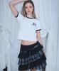 Rose Franz Cancan Wave Check Skirt [Black]