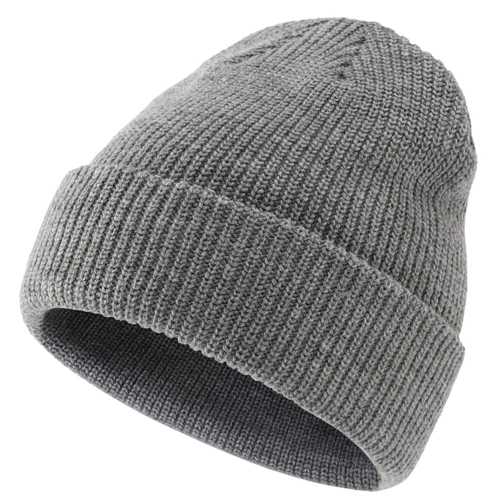 Plain Grey Color Acrylic Wool Knitted Men & Women Outdoor Wear Beanie Caps In Stock Ready To Ship Price Beanie Caps