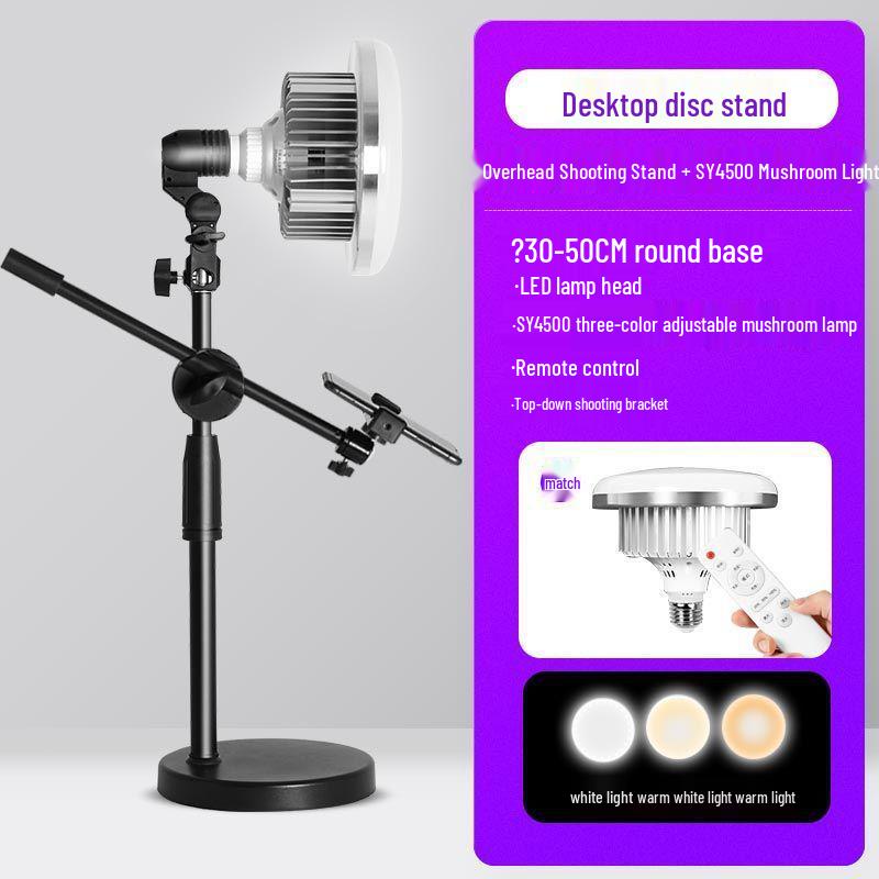 Suport de iluminare desktop profesional pentru fotografie alimentară, video indoor și live streaming