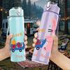 1PC Pink Rabbit Print 750ml Color Plastic Sports Water Bottle Leakproof Flip Straw Lid Suitable for Sports Office Home Use