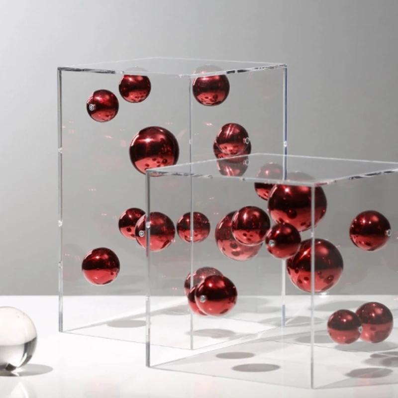 Creative Creative Square Acrylic Cover Sphere Decoration Living Room Porch Cabinet Crafts Ornament Modern Clear Acrylic Square H