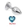 3 Size Anal Plug Heart Stainless Steel Crystal Anal Plug Removable Butt Plug Stimulator Anal Sex Toys Prostate Massager Dildo