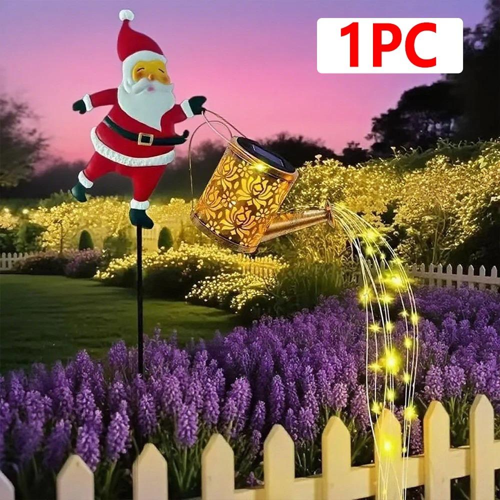 1pcs Christmas Solar Kettle Lights Garden Lawn Decorative Santa Claus Kettle Ground Lamp Solar LED Night Lights Outdoor Decor