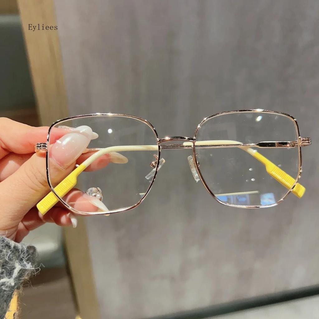 Oversize Square Spectacles for Female Male Anti- Blue-Ray Blocking PC Eyeglasses Shiny Frames Eye Spectacles clear glasses gafas