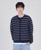 GLW Striped Crop Knit Cardigan Navy