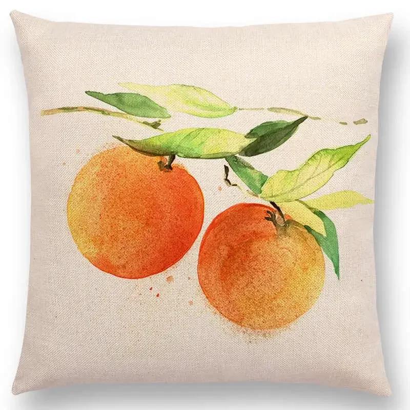 Lovely Birds Flowers Plants Sofa Pillow Case Hummingbird Rose Raspberries Lemon Dill Clove Almonds Cushion Cover