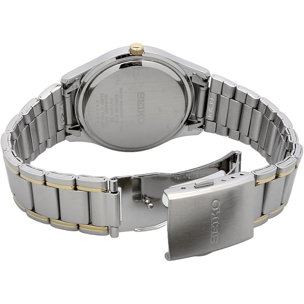 Seiko Solar Quartz Wristwatch SBPN065 Silver Gold Men's Watch