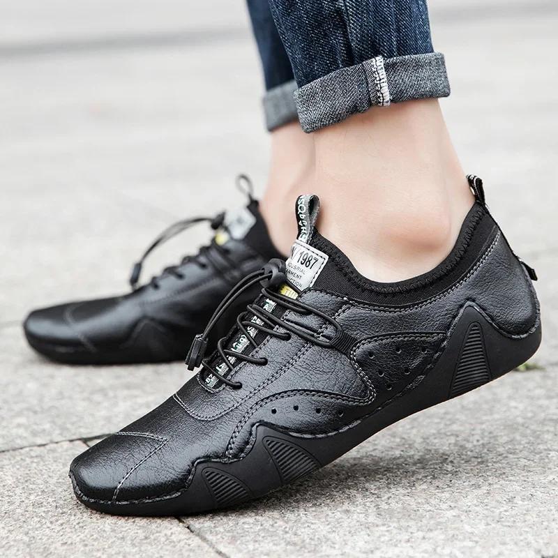 Men's Luxury Leather Shoes Luxurious Trendy Durable Shoes Parties Commuting Daily Work Comfortable Flat Bottom Walking Shoes Comfortable Soft Sole Non