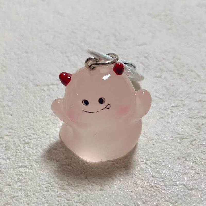 Cartoon Halloween Schlüsselanhänger Jelly Nachtlicht Geist Harz Desktop Deko Halloween Schlüsselanhänger Rucksack Requisiten Niedlich Mini Geist Geist