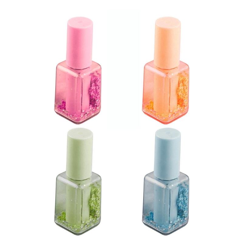 4 Pcs Highlighter Marker Highlighters Set Graffiti Marker Nails Polish Shape Highlighter Pen Marker Pen for Scrapbooking 1