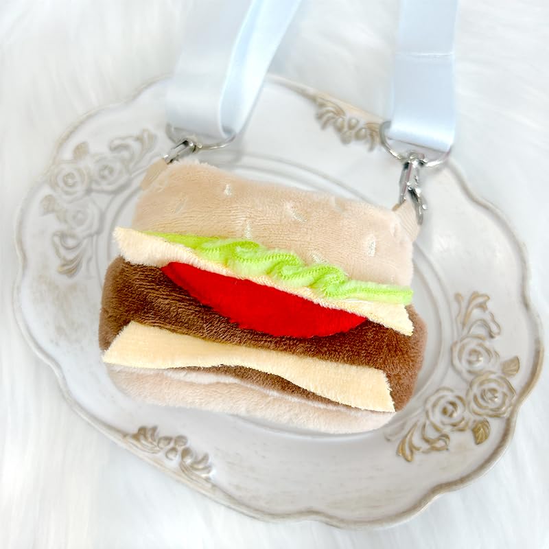 [Plush Bag][Plush Clothes] Stuffed Animal Kigurumi [Hamburger] with Shoulder Strap for 10-15cm Plush Toys [Product]