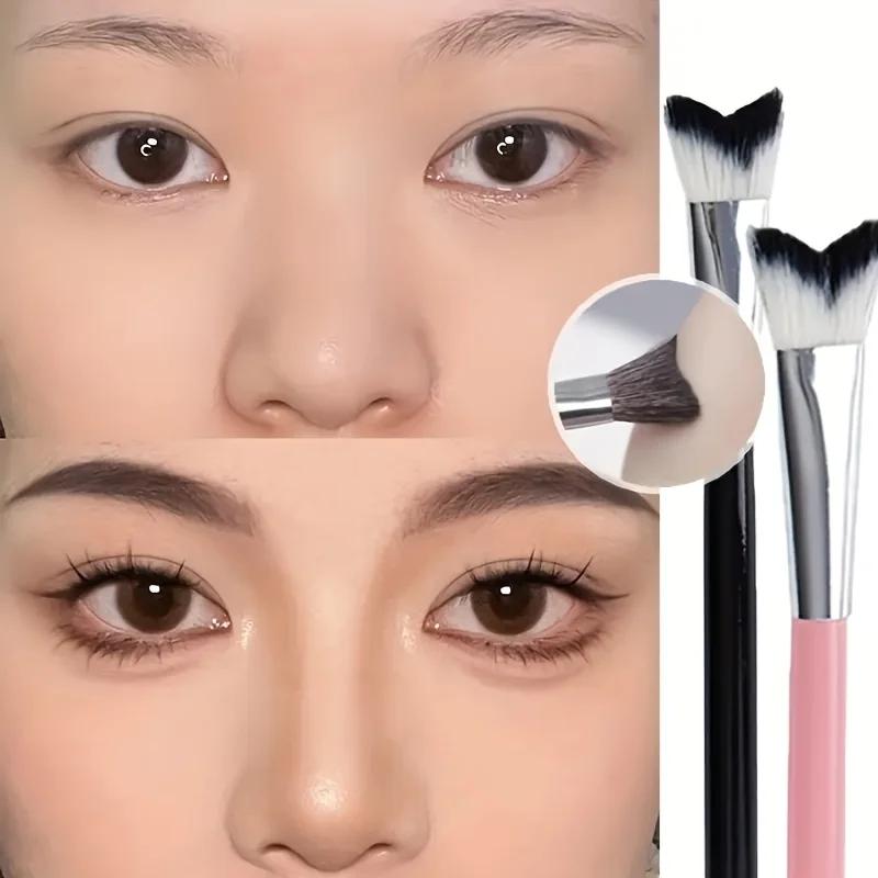 1PC Angled V-Shaped Contour Brush,for Nose/Cheekbone Sculpting, Highlighting & Shading Tool, Professional Makeup Accessory