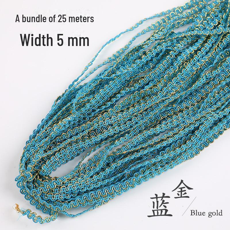 5mm Złota i Srebrna Koronka Falista na Akcesoria Odzieżowe DIY