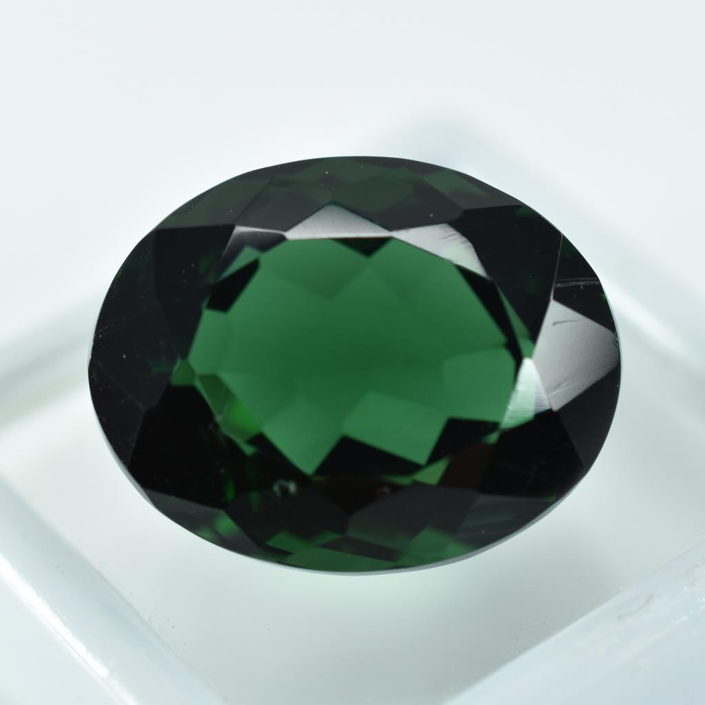 18.00 Ct Lab-Created Tsavorite Green Garnet Oval Shape Loose Gemstone