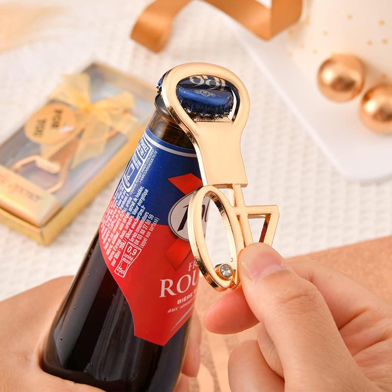 25Pcs Golden Bottle Openers, 40/60/70/80th Birthday Favors - Wedding Party Souvenirs Return Gifts for Guests