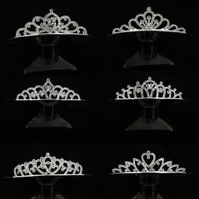 Bridal Jewelry Wedding Dress Accessories Birthday Festival Hair Comb Headband Alloy Rhinestone Children's Tiara Crown