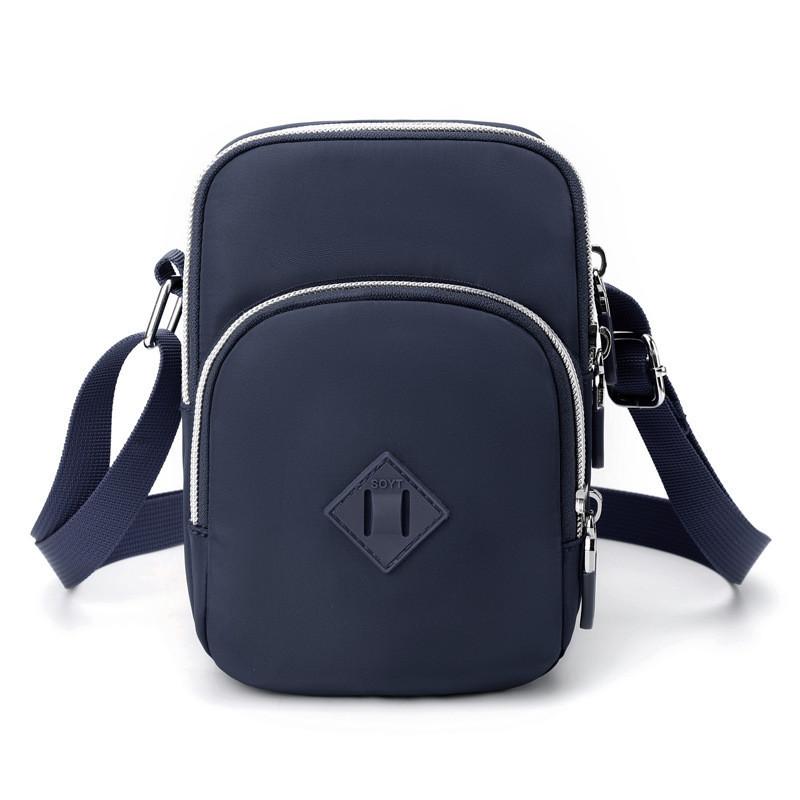 

Mini Messenger Phone Bag For Women Stylish Urban Design In Deep Blue And Light Purple Dark Blue