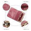 Serie Leather Wallet with RFID 9 Card Coin and Rose Pink Contact's Full-Grain Bi-fold Blocking, Slots, Pocket, Purse, Women's Wallet,