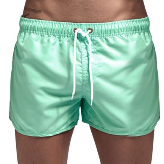 Pánské šortky Jednobarevné Měkká látka Stahovací šňůrka Elastický pas Volný střih Pánské trenýrky Plážové oblečení
