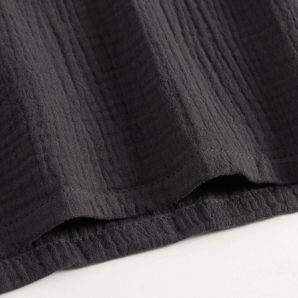 SISOFTLY Short Sleeve Length Front Top and Bottom Solid Cool and Perfect for Baby and Gifts Women's Pajamas, Double-Layered Gauze, 3/4 Pants, Opening,