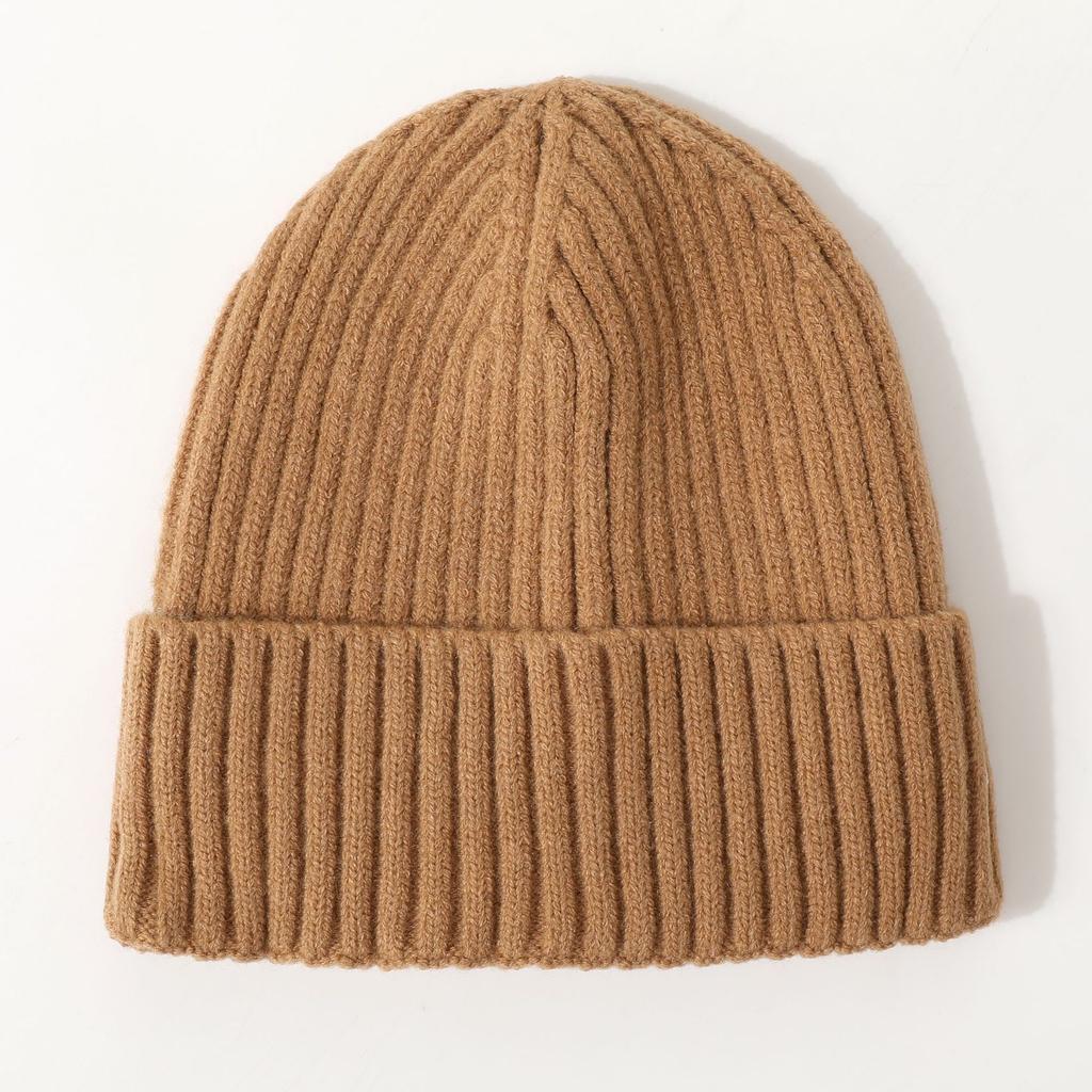 Winter Women's Knitted Hat Black Thickened Warm Hat Fashionable Versatile Knitted Wool Hat Autumn and Winter New Style