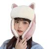 Cat ears Lei Feng hat female cute autumn and winter windproof winter cold warm versatile corduroy cotton hat