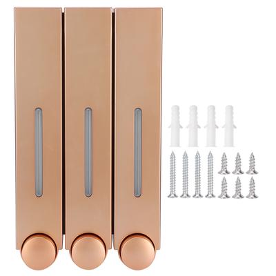 420MLx3 Wall Mounted Hand Washing Liquid Soap Dispenser for Bathroom Kitchen SuppliesGold