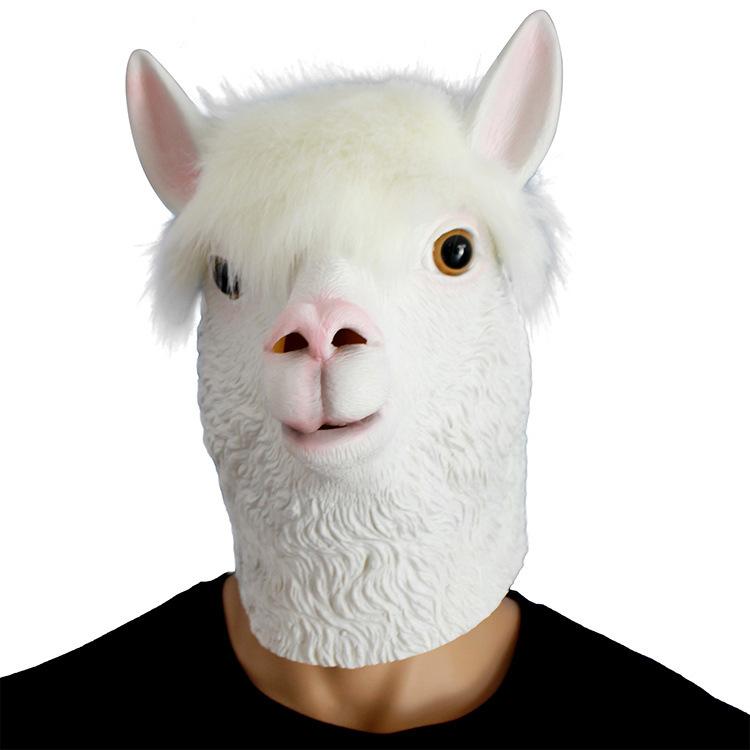 

Funny and Silly Headgear for Bar Parties Halloween Cute Alpaca Mask Animal Headgear Costume Party Props Alpaca