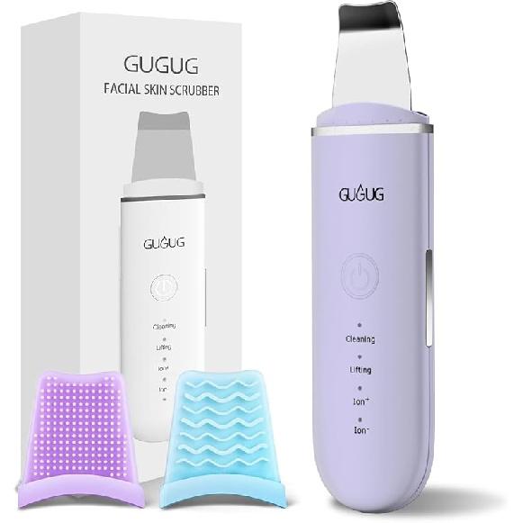 GUGUG Skin Scrubber Face Spatula Skin Spatula Pore Cleaner Blackhead Remover Tools for Facial Deep Cleansing-4 Modes -White